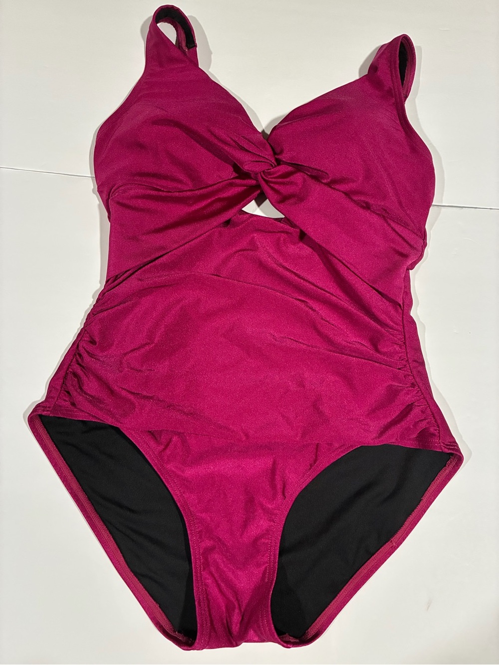 Dkny Fuchsia Twist-Front One-Piece Swimsuit